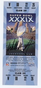 Willie McGinest Signed Auto Super Bowl XXXIX Ticket  New England Patriots