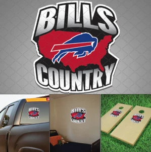 Buffalo Bills Country Sticker Decal Vinyl Football for Car Truck Window Bottle - Picture 1 of 2
