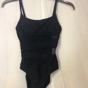 Women's Mesh Front One Piece Swimsuit - Shade  Shore Black S - Picture 1 of 3