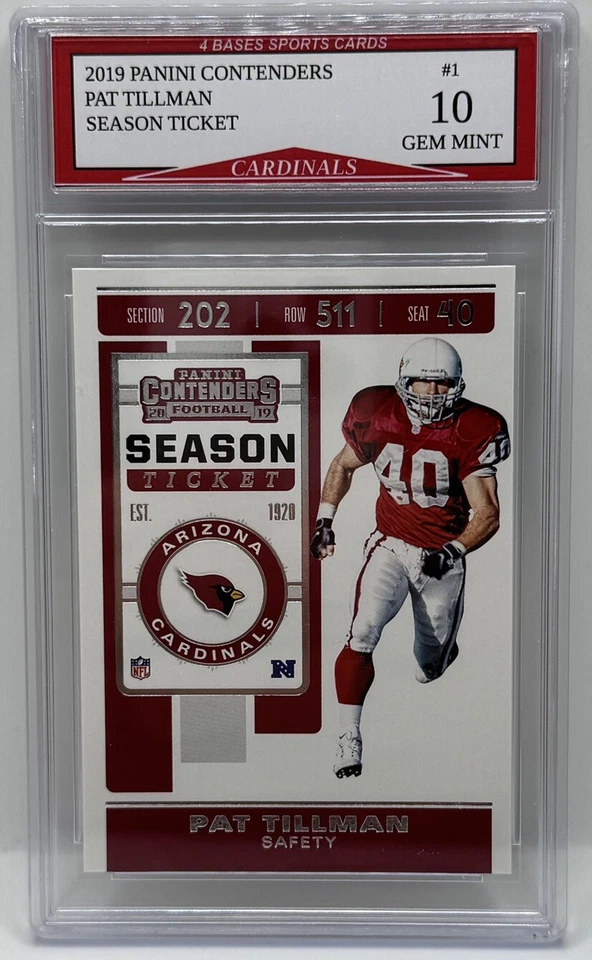 Cartão de ingresso da temporada 2019 Panini Contenders Pat Tillman Cardinals em perfeito estado 10! - Imagem 1 de 1