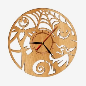 Nightmare Before Christmas design wooden wall clock home kids playroom movie [2] - Picture 1 of 1