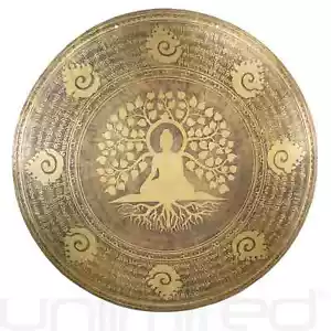 18 inches Bodhi Tree Carving Gong for Meditation Chakra Yoga, Sound Healing Gong - Picture 1 of 2