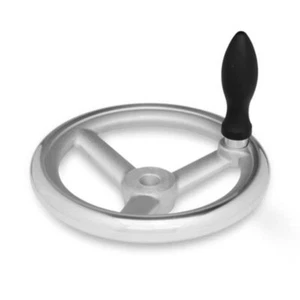 DIN Volante Aluminio, 125mm Ø, 14mm Agujero, con Mango Giratorio - Imagen 1 de 2