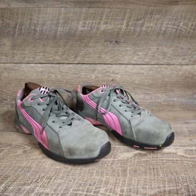 Puma Balance Women's Low Pink/Grey Steel Toe Leather Work Safety Shoes Size 10 - Image 1 of 4