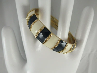 Brazalete Brazalete Kate Spade New York Tono Dorado con Esmalte Azul y Crema Foto 1 de 4