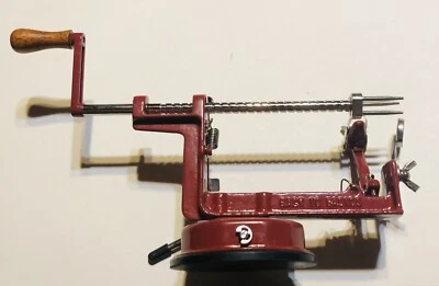 Vintage Peel Away Apple/Potato Peeler Slicer by Back to Basics Suction Base Red - Image 1 of 4