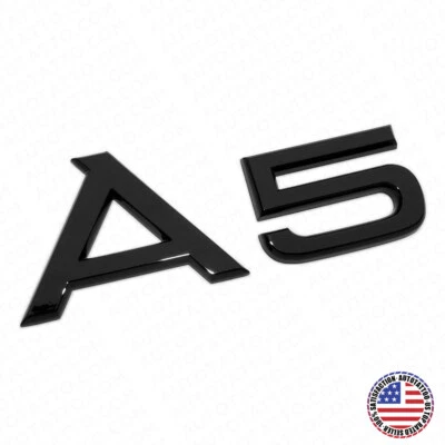 Audi A5 Gloss Black Rear Letter Tail Badge Trunk Emblem Badge Sport  Sline - Image 1 of 4