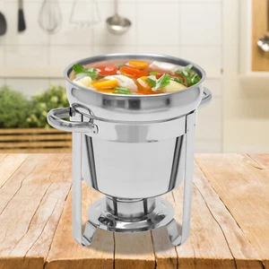 Chafer de comida de acero inoxidable 7L sopa chafer frotamiento plato sartén calentador restaurante - Imagen 1 de 15