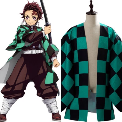 Demon Slayer:Kimetsu no Yaiba Tanjiro Kamado Cosplay Costume Outfit Suit Coat - Image 1 of 4