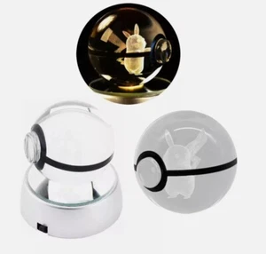 Pokemon 3D Crystal Ball Lamp - 01 Pikachu - Picture 1 of 1
