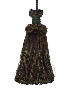 Conso Duke 11884 N14 GREEN BROWN GRAPE Decorative 6" Key Tassel 5" Loop Cord - Picture 1 of 1