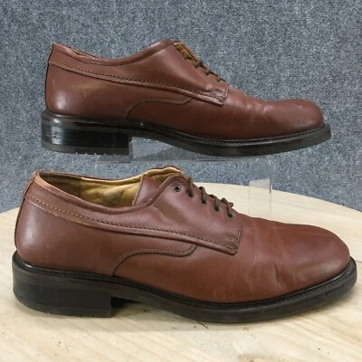 Croft & Barrow платье туфли мужские 12 шнурует вверх Оксфорд коричневый кожаный сделано в Италии - Изображение 1 из 4