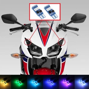 For 2015-2020 Honda CBR300R RGB Headlight Pilot Park Light T10 168 LED Bulbs - Picture 1 of 7