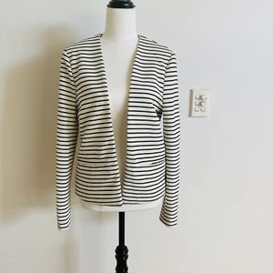 Decjuba Size 10 White And Black Open Front Blazer - Picture 1 of 9