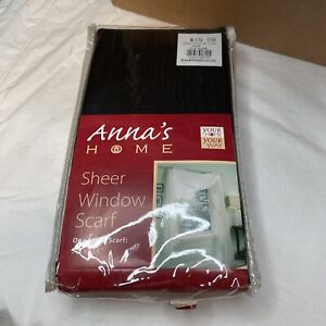 Anna's Home Sheer Window Scarf 59" x 216" Black