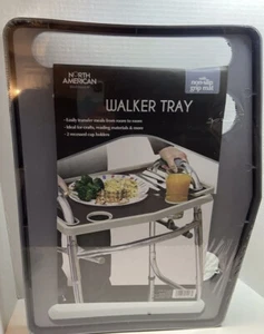 Universal Walker Tray with Non-Slip Grip Mat - North American - Gray NEW - Picture 1 of 4