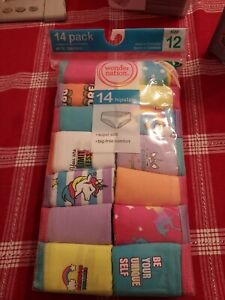 14-pack Wonder Nation Colorful Hipster underwear Girls Size 12 Soft Tag Free