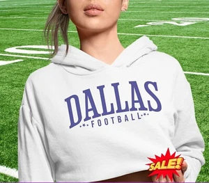 Dallas Football Womens Cropped Hoodie,Game Day Top,Football Fan Gift for Her - Picture 1 of 5