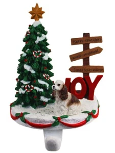 Cocker Spaniel Stocking Holder Hanger Brown/White - Picture 1 of 1