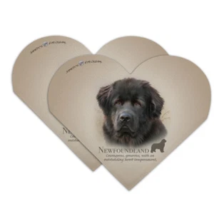 Newfoundland Dog Breed Heart Faux Leather Bookmark - Set of 2 - Picture 1 of 4