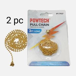 Ceiling Fan Pull Chain Extension With Connector Gold Color 2pc 3 Ft Each - Picture 1 of 2