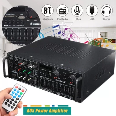 2000W Bluetooth Verstärker Vollverstärker HiFi Stereo Amplifier SD/USB FM-Radio - Bild 1 von 4