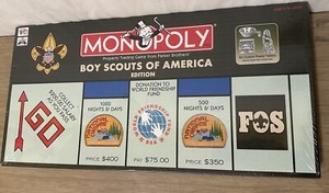 Brand New 95th Anniversary Boy Scouts Monopoly Game (2004). Shrink Wrapped