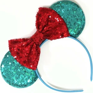 Teal Minnie Ears, Teal Mickey Mouse Ears, Blue Disney Ears, Green HANDMADE - Picture 1 of 8