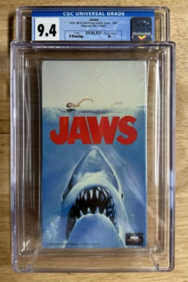 JAWS VHS  Graded CGC  9.4 Seal A+ 1991 Brand New Factory Sealed MCA Watermark - Image 1 of 3