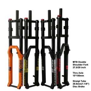 Doppel Schulter Vorne Gabeln Mountainbike Luft Federung Durch Achse Dämpfung - Bild 1 von 28