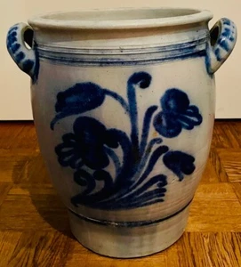 Steinguttopf Salzglasur Blau Grau – Handwerk, Deko - Bild 1 von 2