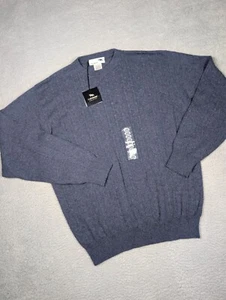 I Levrieri Cashmere Silk Sweater Mens Large Blue Crewneck Knit Italy - Picture 1 of 9