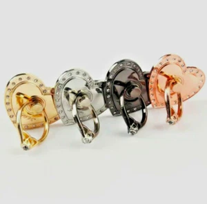 Handy Finger Halterung Ring 360° Smartphone Ständer Standfuß Herz Glitzer Strass - Zdjęcie 1 z 16