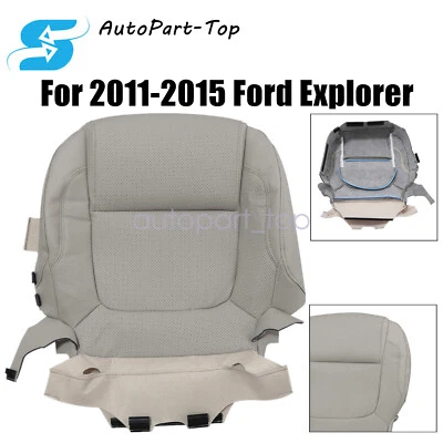 Fit 2011 2012 2013 2014 2015 Ford Explorer Driver Bottom Leather Seat Cover Gray - Image 1 of 4