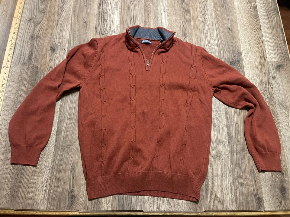 Consensus Sweater, Men's Size Medium, Orange, 1/4 Zip, Pullover, Long Sleeve - Image 1 of 4