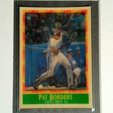 #45 Pat Borders 1990 Sportflics Base Card Toronto Blue Jays