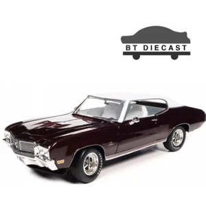 AUTOWORLD 1970 BUICK GS STAGE 1 1/18 with WHITE ROOF BURGUNDY AMM1296 - Picture 1 of 6