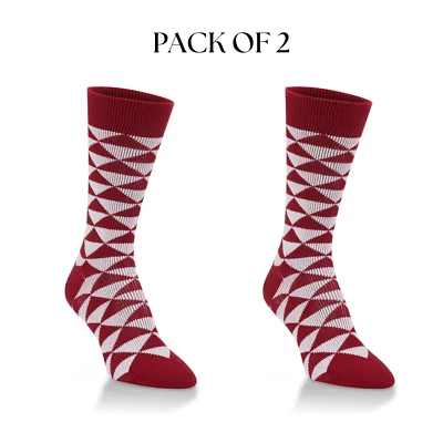 Pack de 2 calcetines Diamond Team para mujer, rojos y blancos, talla única para la mayoría Foto 1 de 2