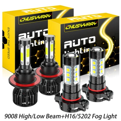 Kit combo de lâmpadas de neblina de feixe alto baixo farol de LED Dodge Nitro 2010-2011 - Imagem 1 de 4