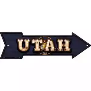 Utah Glühbirne Schriftzug 2,25"x8" Pfeilmagnet Kühlschrank Kühlschrank Küche Haus Tür - Bild 1 von 1
