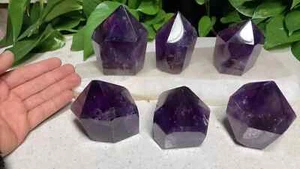 wholesales 6pcs 1940g Natural amethyst Quartz Crystal tower - super dark purple - Picture 1 of 4