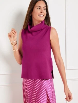 NWT Talbots Womens Large Petite Cowl Sweater Shell Sleeveless Career Pink Purple - Image 1 of 4