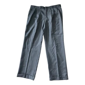 David Taylor Pants Men Black 38x30 Straight Leg Pleated Mid Rise New - Picture 1 of 11