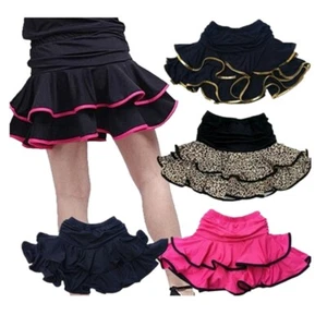 Little Girls and Teens Latin Dance Skirt Ballroom Samba Dancing Dress Miniskirt - Picture 1 of 19
