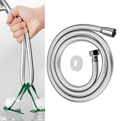 Tubo doccia 2m resistente ad alta pressione con elegante aspetto cromato argento - Immagine 1 di 4