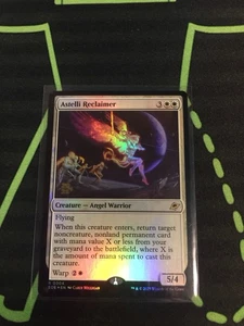 MTG Magic The Gathering Astrelli, Reclaimer Foil Prerelease Promo Angel White - Picture 1 of 2