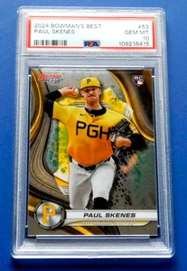 2024 Bowman's Best * Paul Skenes Rookie * PSA-10 GeM MINT ๐ #53 ๐ดโโ ๏ธ Pirates - Picture 1 of 4