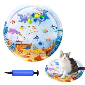 Pet Water Bed, 2025 Newly Upgraded Cat Dog Water Mat, Thickened Ocean Themed - Picture 1 of 7