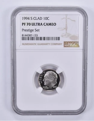 1994-S Roosevelt Dime CLAD Prestige Set PF70 UCAM NGC Brown Label *7567 - Image 1 of 4