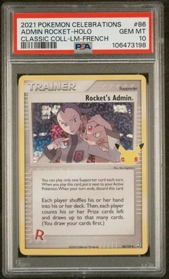 PSA 10 Rocket's Admin. 86/109 Celebrations: Classic Collection Holo *MISLABELED* - Image 1 of 2